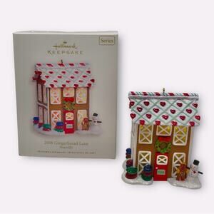 Hallmark Christmas Gingerbread Lane 2008 Noelville #3 Ornament Light Effect Box